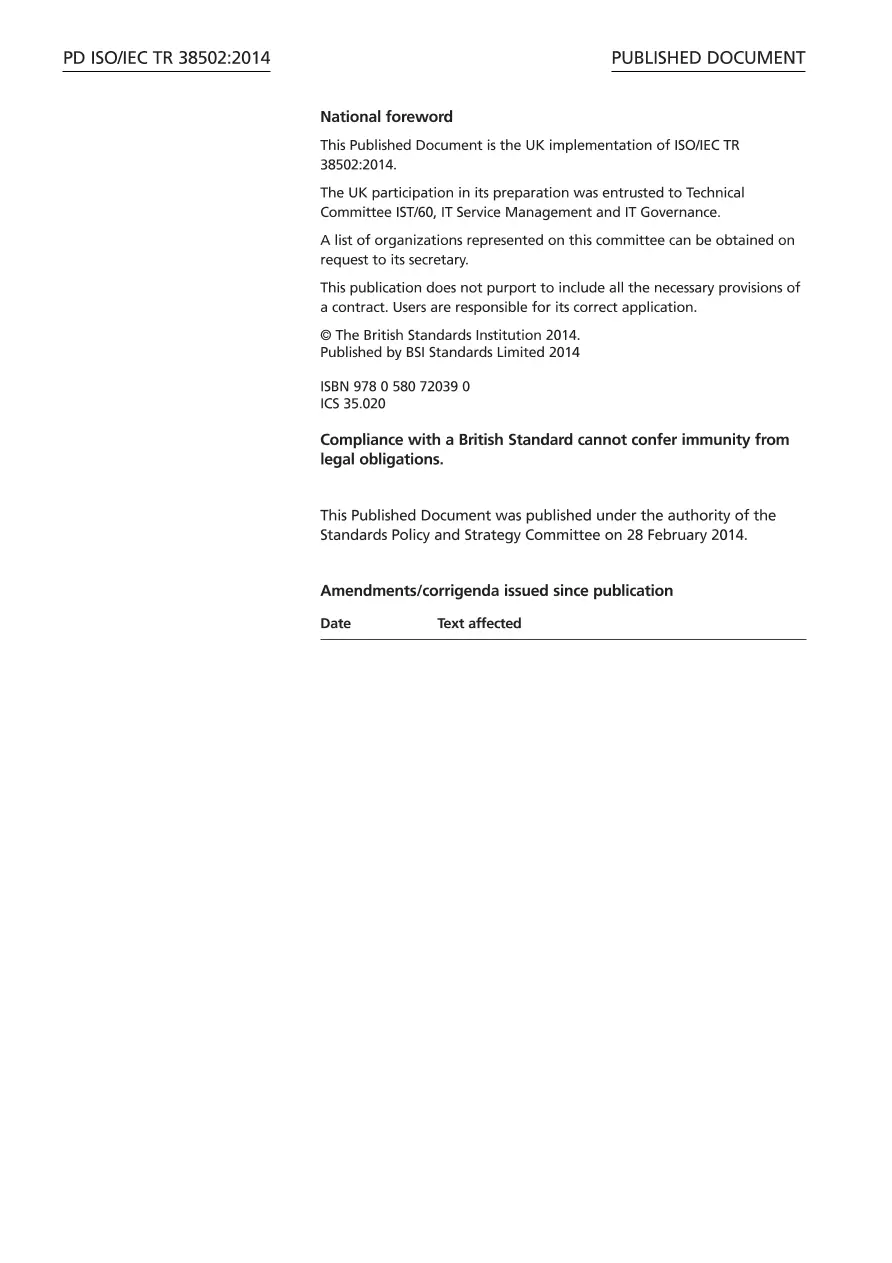 BS PD ISO/IEC TR 38502:2014 BS PD ISO/IEC TR 38502:2014
