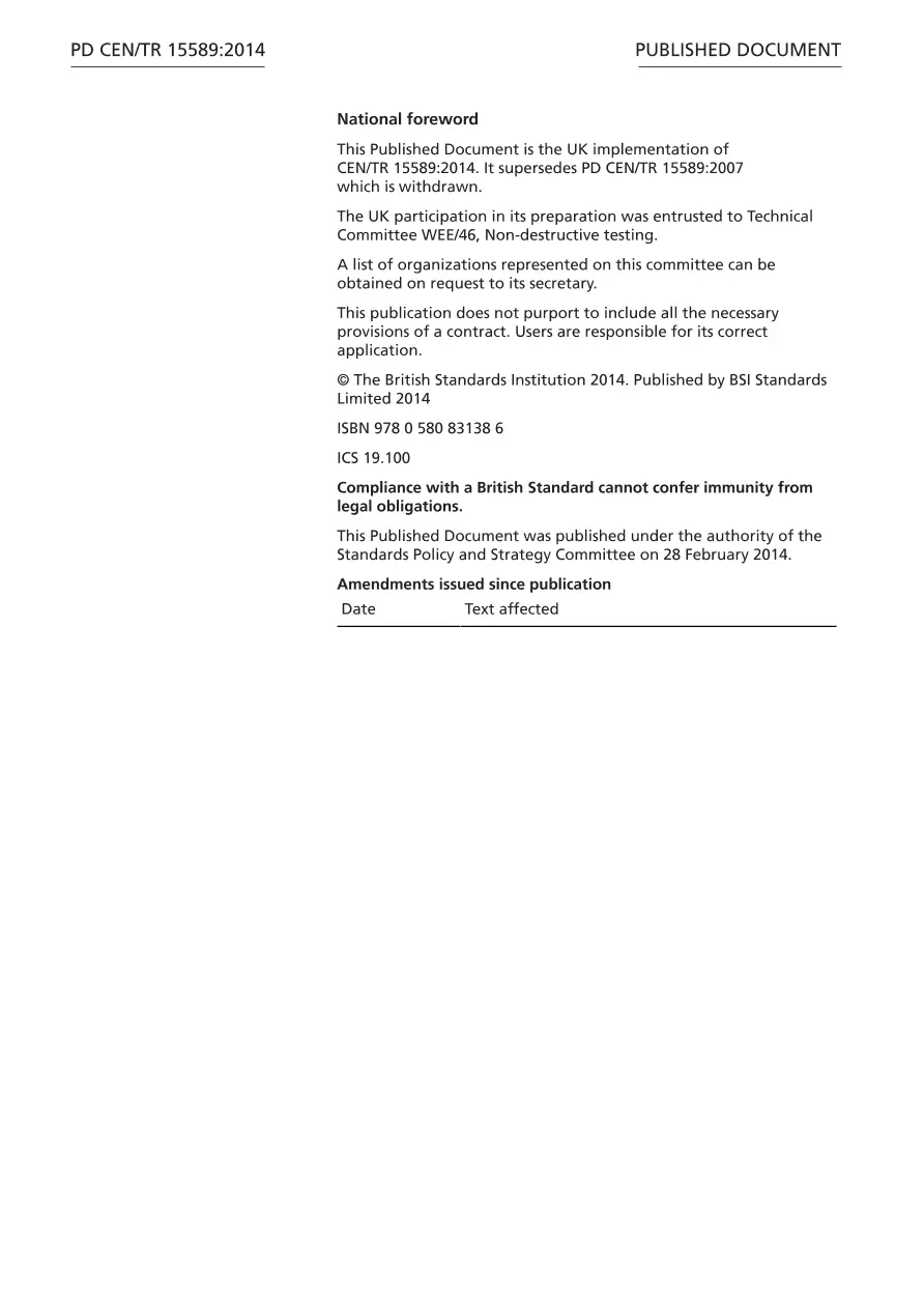BS PD CEN/TR 15589:2014 BS PD CEN/TR 15589:2014