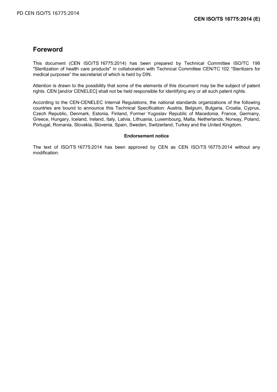 BS PD CEN ISO/TS 16775:2014 BS PD CEN ISO/TS 16775:2014