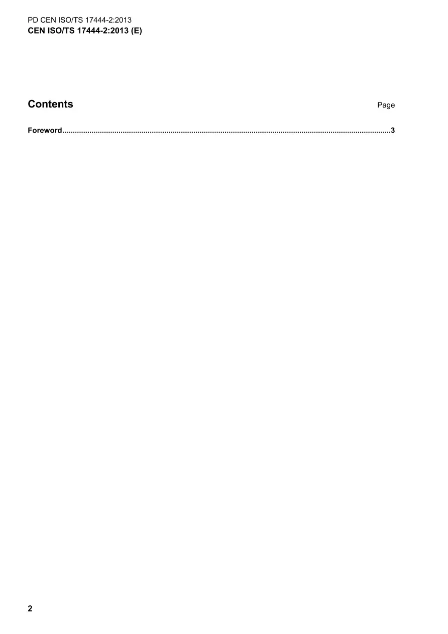 BS PD CEN ISO/TS 17444-2:2013 BS PD CEN ISO/TS 17444-2:2013