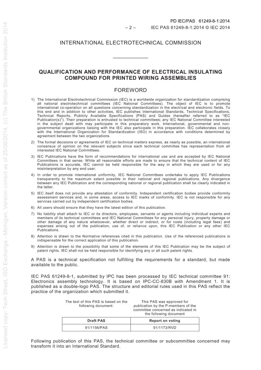 BS PD IEC/PAS 61249-8-1:2014 BS PD IEC/PAS 61249-8-1:2014