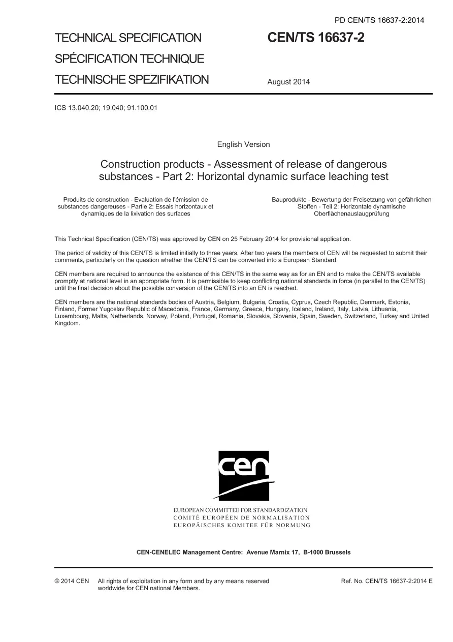 BS PD CEN/TS 16637-2:2014 BS PD CEN/TS 16637-2:2014