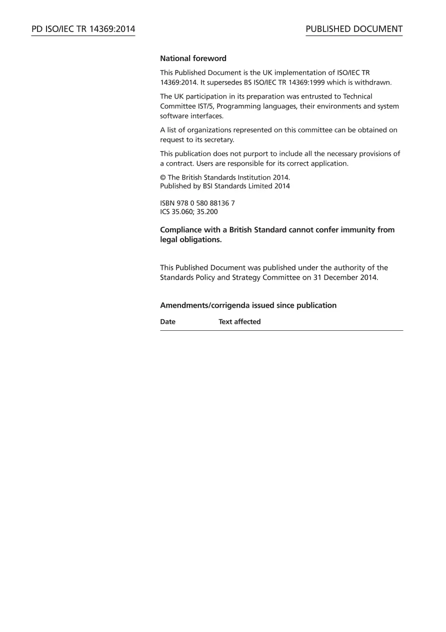 BS PD ISO/IEC TR 14369:2014 BS PD ISO/IEC TR 14369:2014