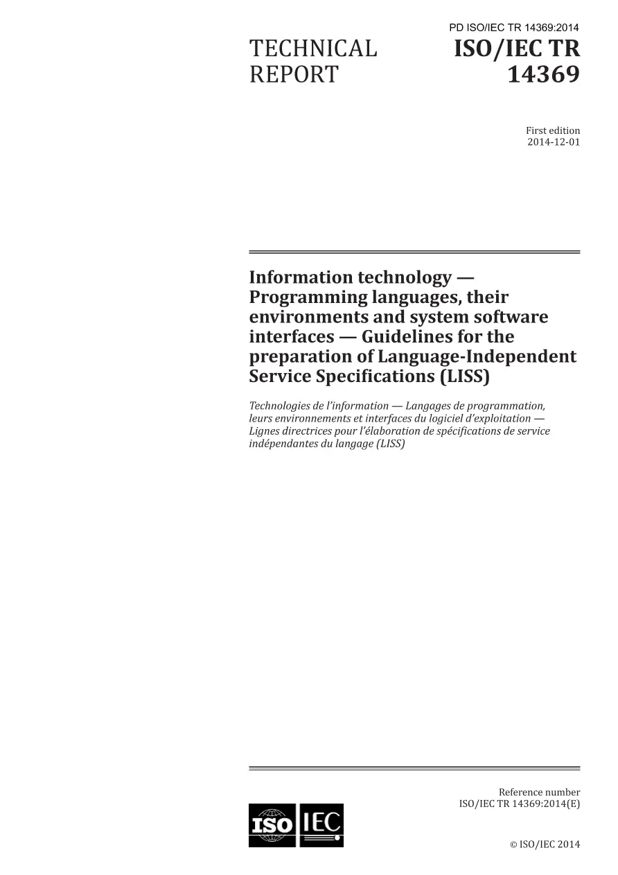 BS PD ISO/IEC TR 14369:2014 BS PD ISO/IEC TR 14369:2014