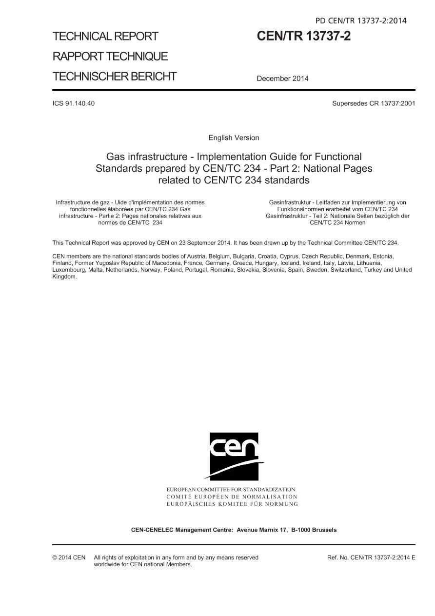 BS PD CEN/TR 13737-2:2014 BS PD CEN/TR 13737-2:2014