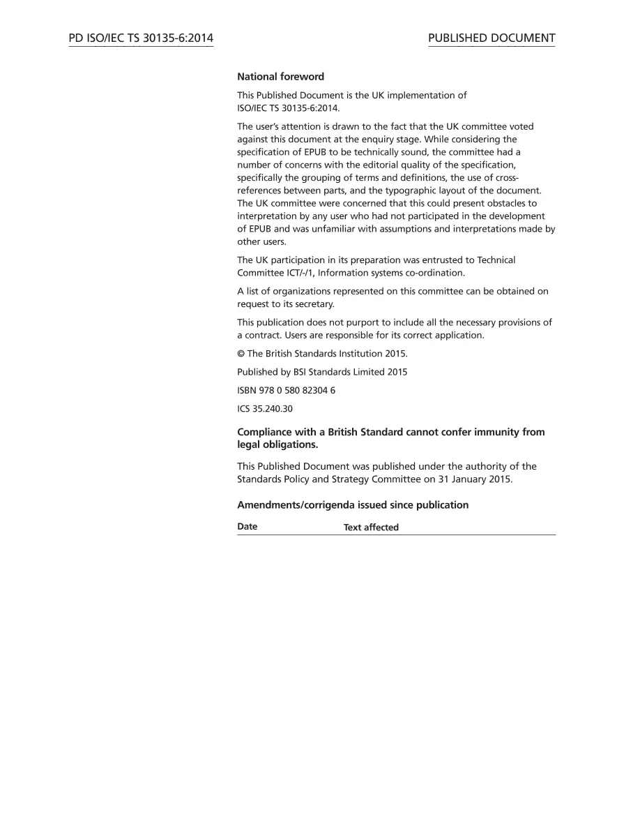 BS PD ISO/IEC TS 30135-6:2014 BS PD ISO/IEC TS 30135-6:2014
