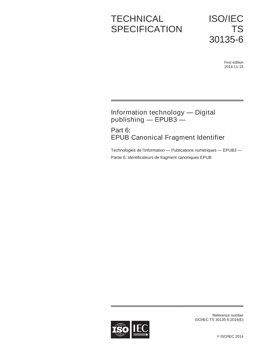 BS PD ISO/IEC TS 30135-6:2014 BS PD ISO/IEC TS 30135-6:2014