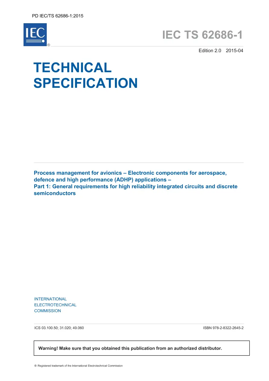 BS PD IEC/TS 62686-1:2015 BS PD IEC/TS 62686-1:2015