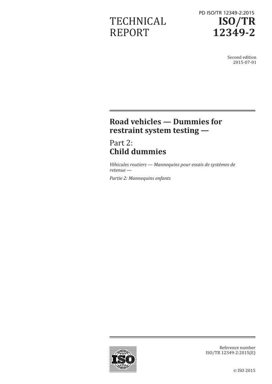 BS PD ISO/TR 12349-2:2015 BS PD ISO/TR 12349-2:2015