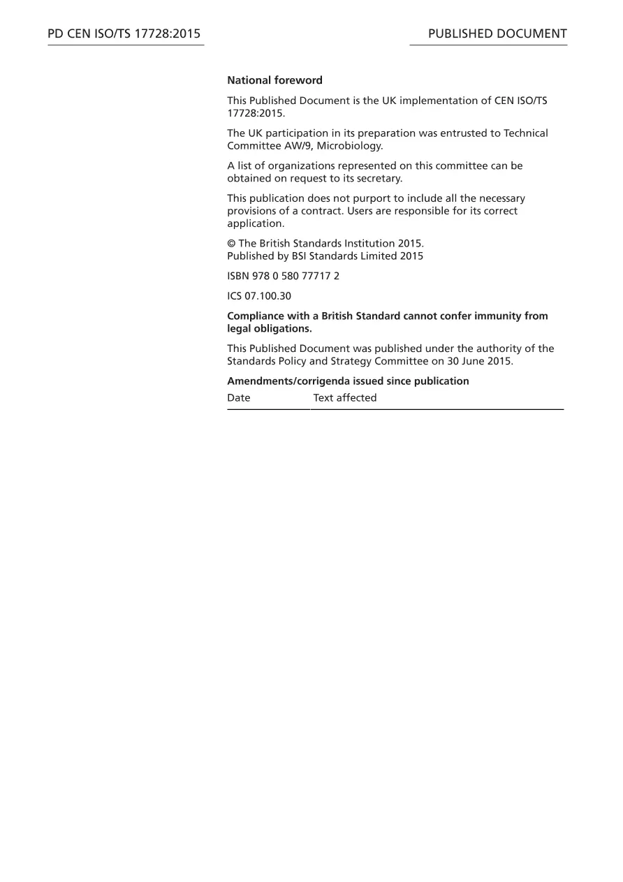 BS PD CEN ISO/TS 17728:2015 BS PD CEN ISO/TS 17728:2015