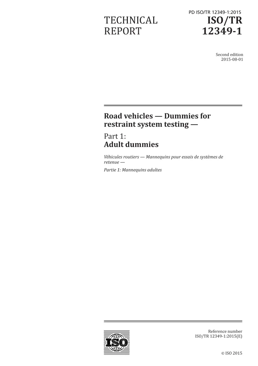 BS PD ISO/TR 12349-1:2015 BS PD ISO/TR 12349-1:2015