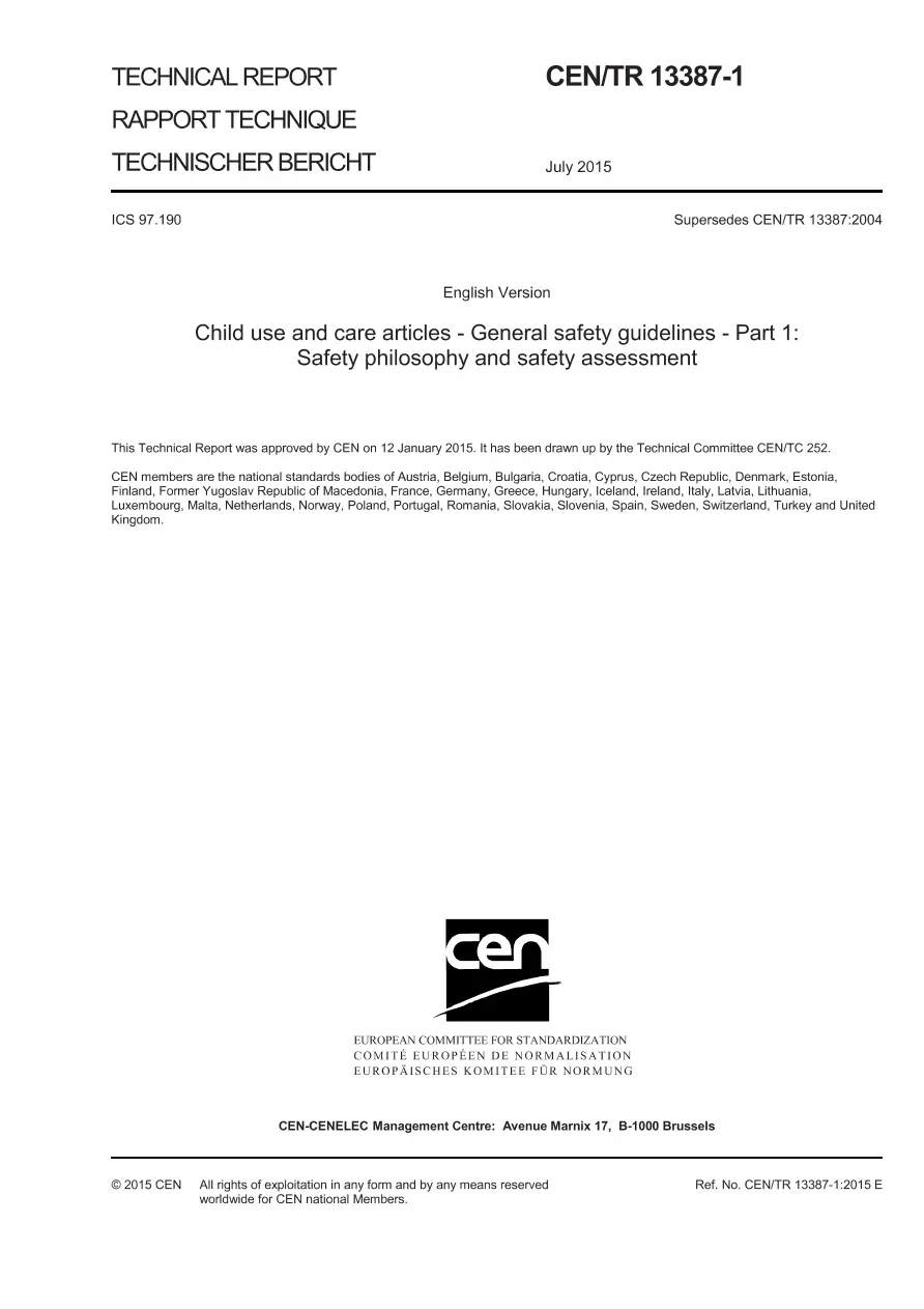 BS PD CEN/TR 13387-1:2015 BS PD CEN/TR 13387-1:2015