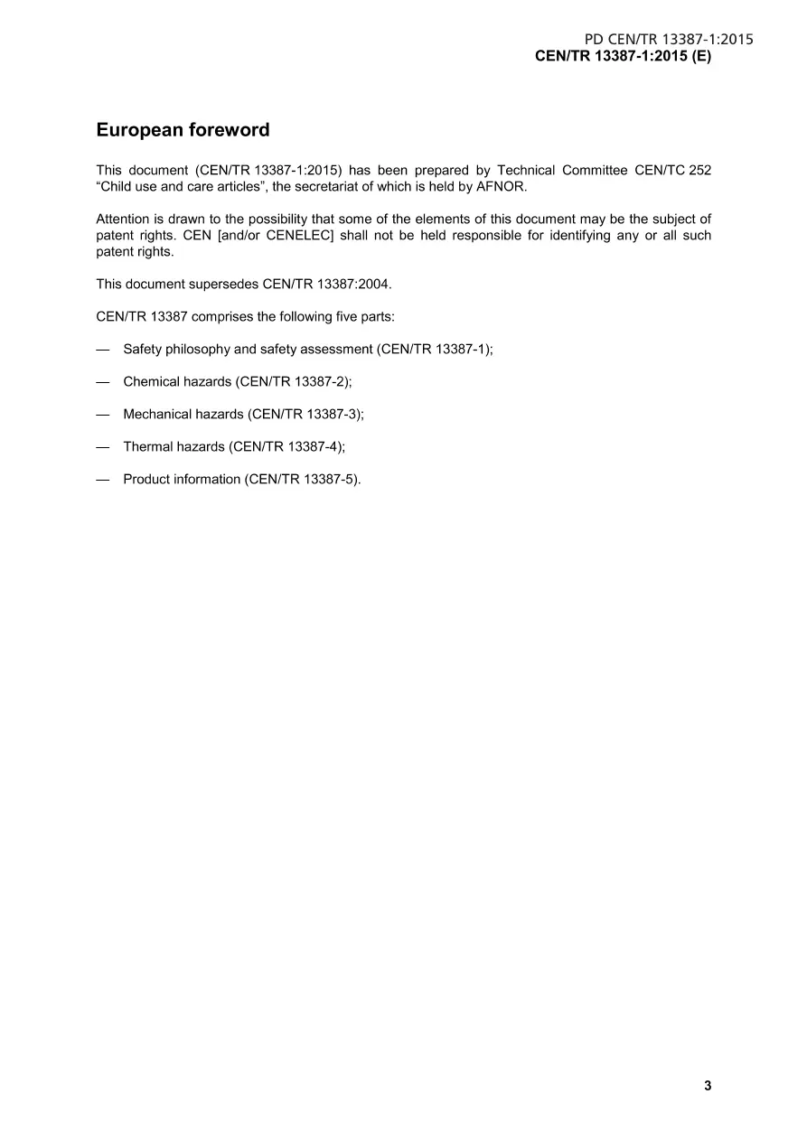 BS PD CEN/TR 13387-1:2015 BS PD CEN/TR 13387-1:2015