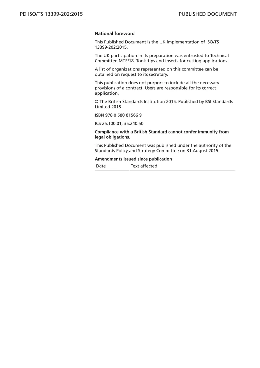 BS PD ISO/TS 13399-202:2015 BS PD ISO/TS 13399-202:2015