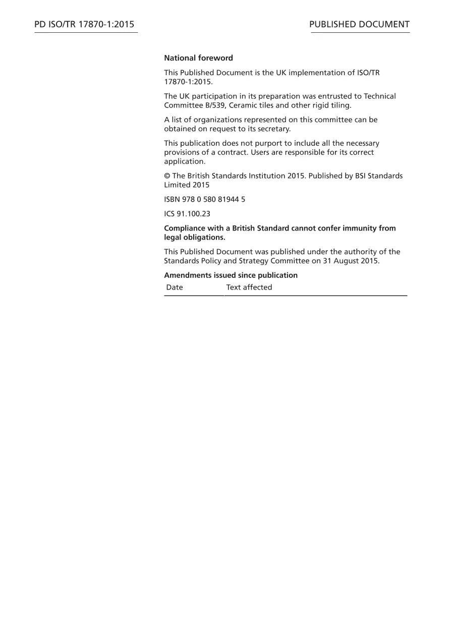 BS PD ISO/TR 17870-1:2015 BS PD ISO/TR 17870-1:2015
