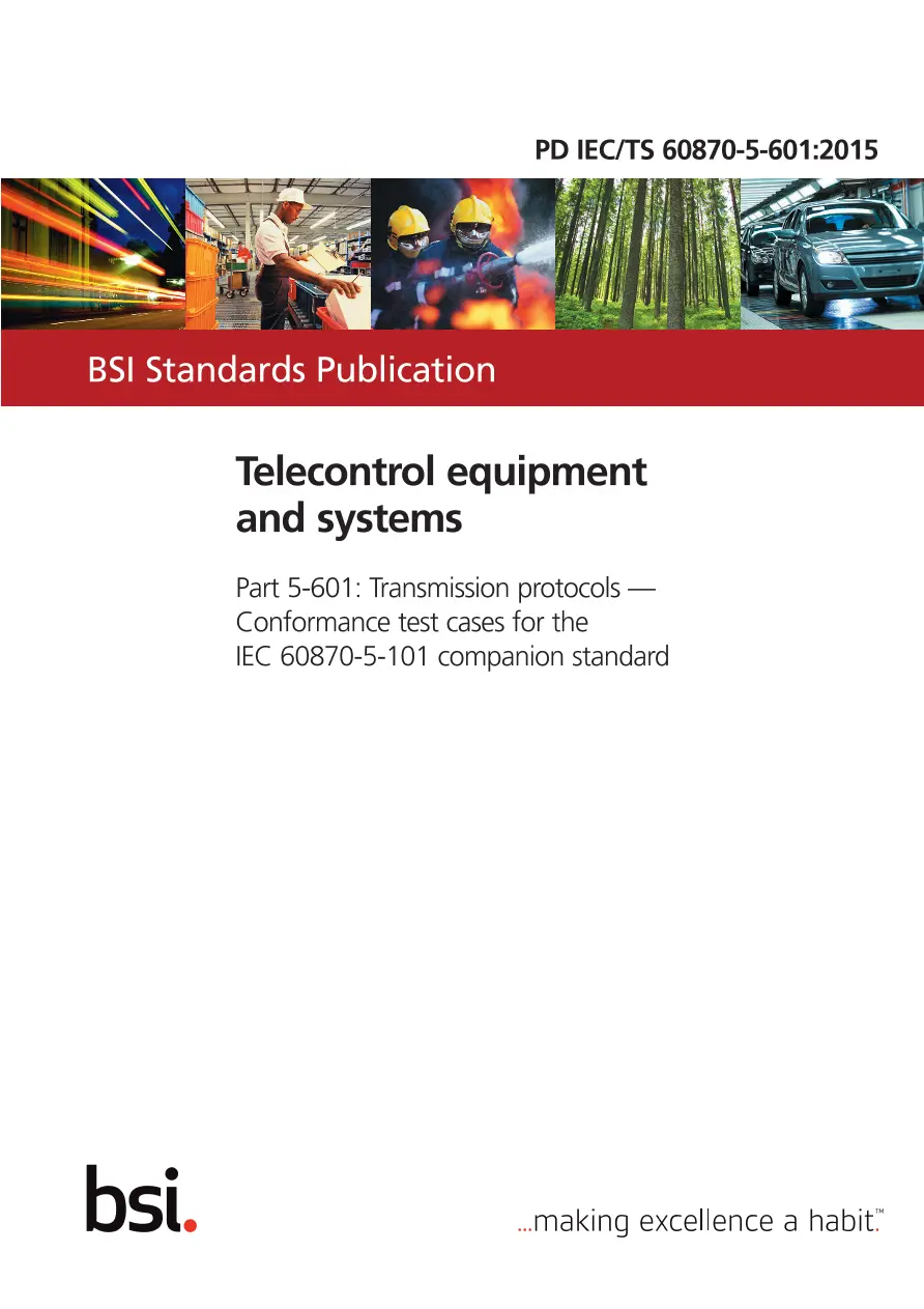 BS PD IEC/TS 60870-5-601:2015 BS PD IEC/TS 60870-5-601:2015