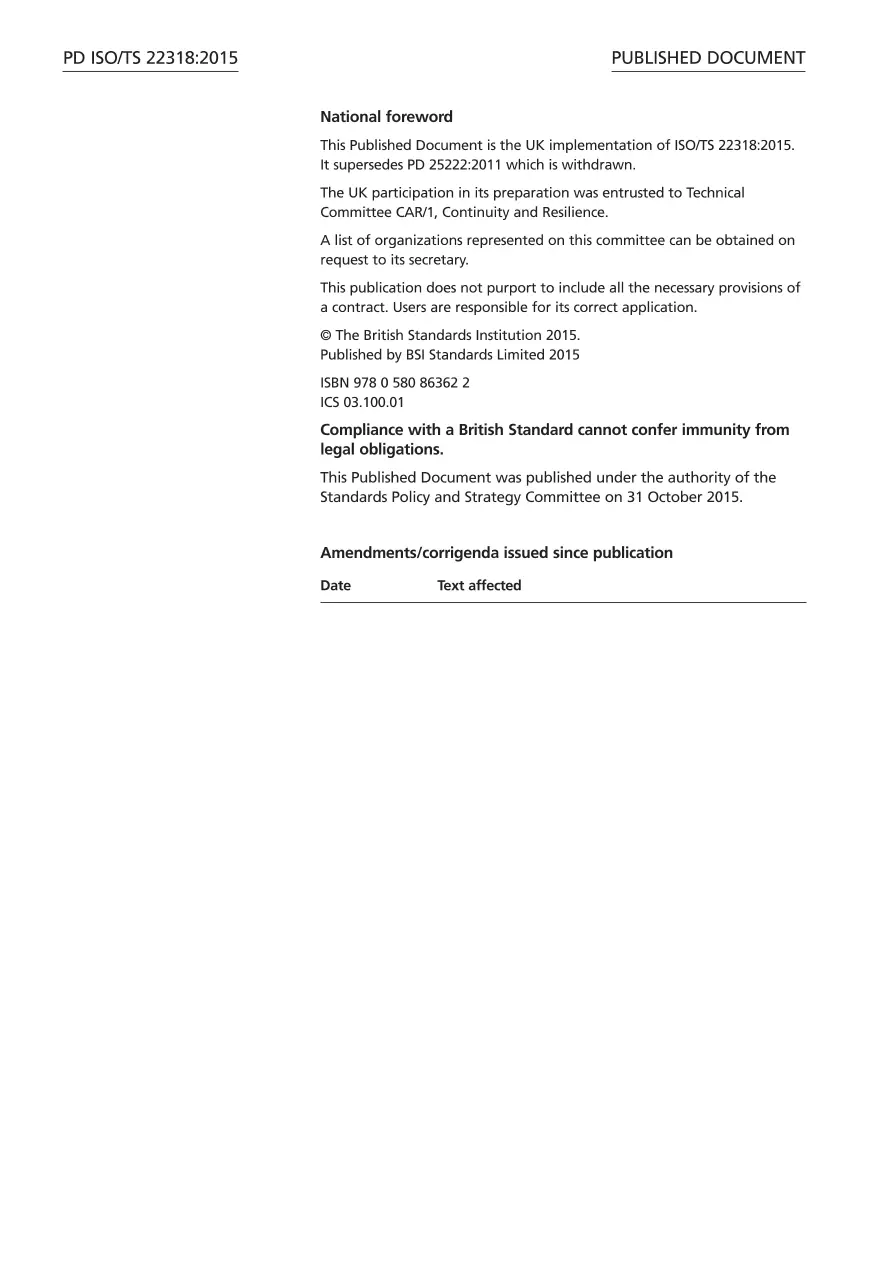 BS PD ISO/TS 22318:2015 BS PD ISO/TS 22318:2015
