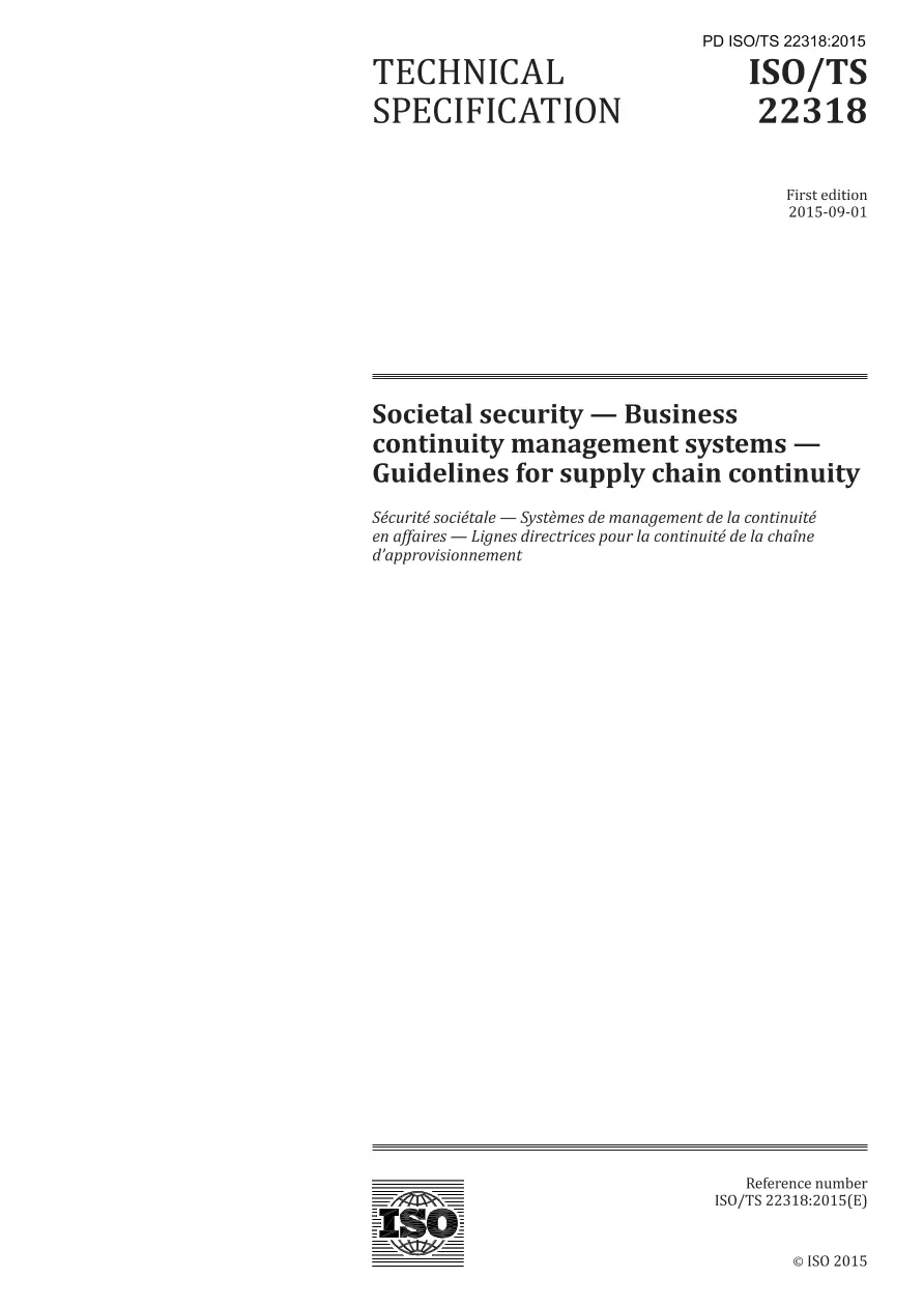 BS PD ISO/TS 22318:2015 BS PD ISO/TS 22318:2015