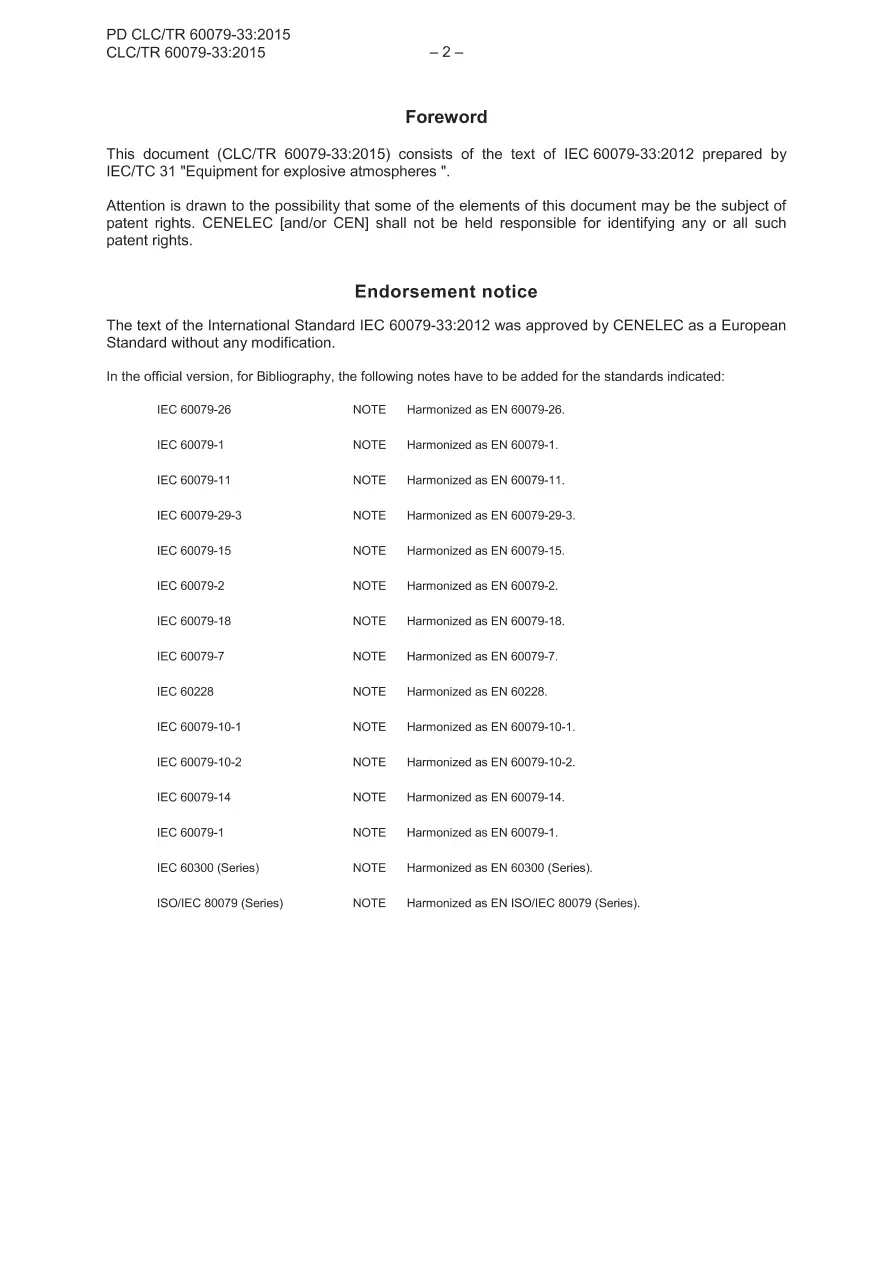 BS PD CLC/TR 60079-33:2015 BS PD CLC/TR 60079-33:2015