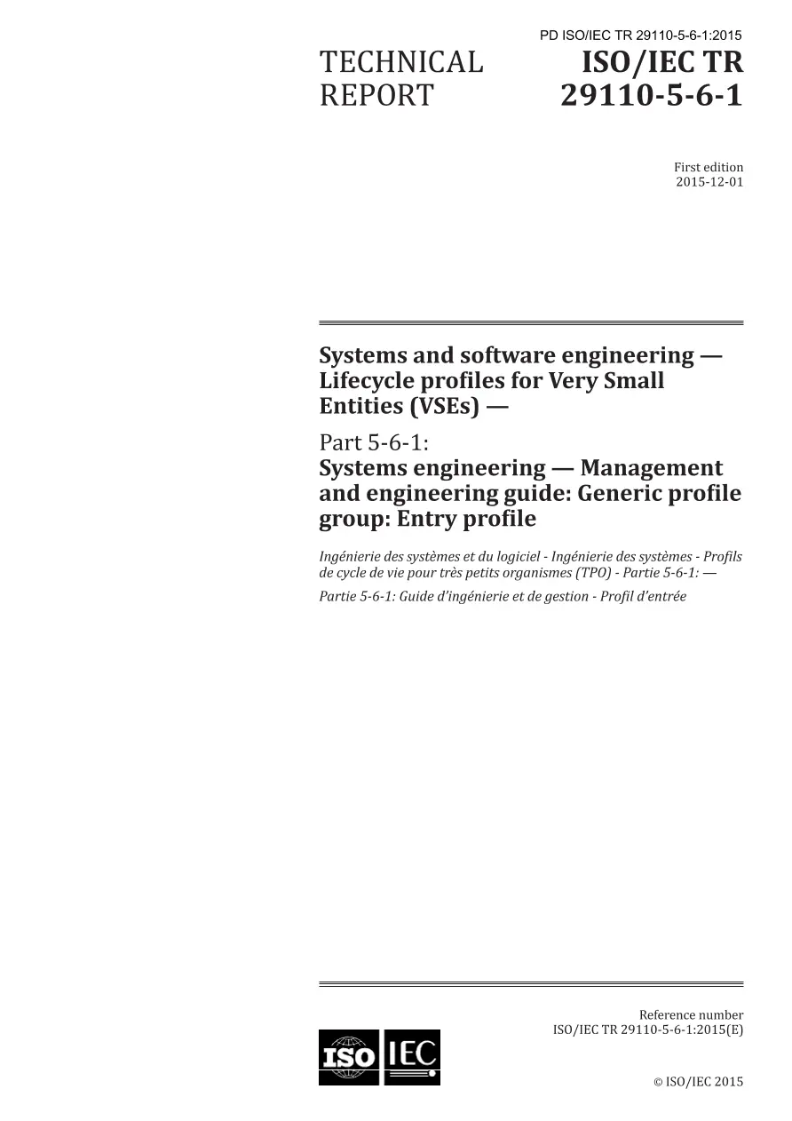 BS PD ISO/IEC TR 29110-5-6-1:2015 BS PD ISO/IEC TR 29110-5-6-1:2015