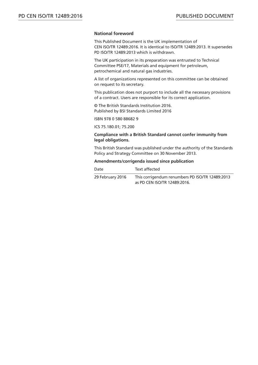 BS PD CEN ISO/TR 12489:2016 BS PD CEN ISO/TR 12489:2016
