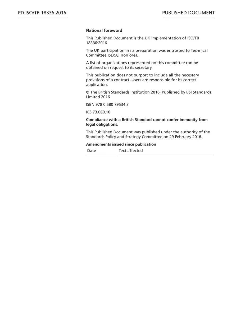 BS PD ISO/TR 18336:2016 BS PD ISO/TR 18336:2016