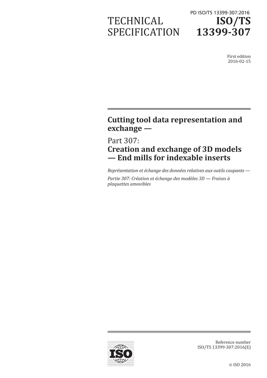 BS PD ISO/TS 13399-307:2016 BS PD ISO/TS 13399-307:2016