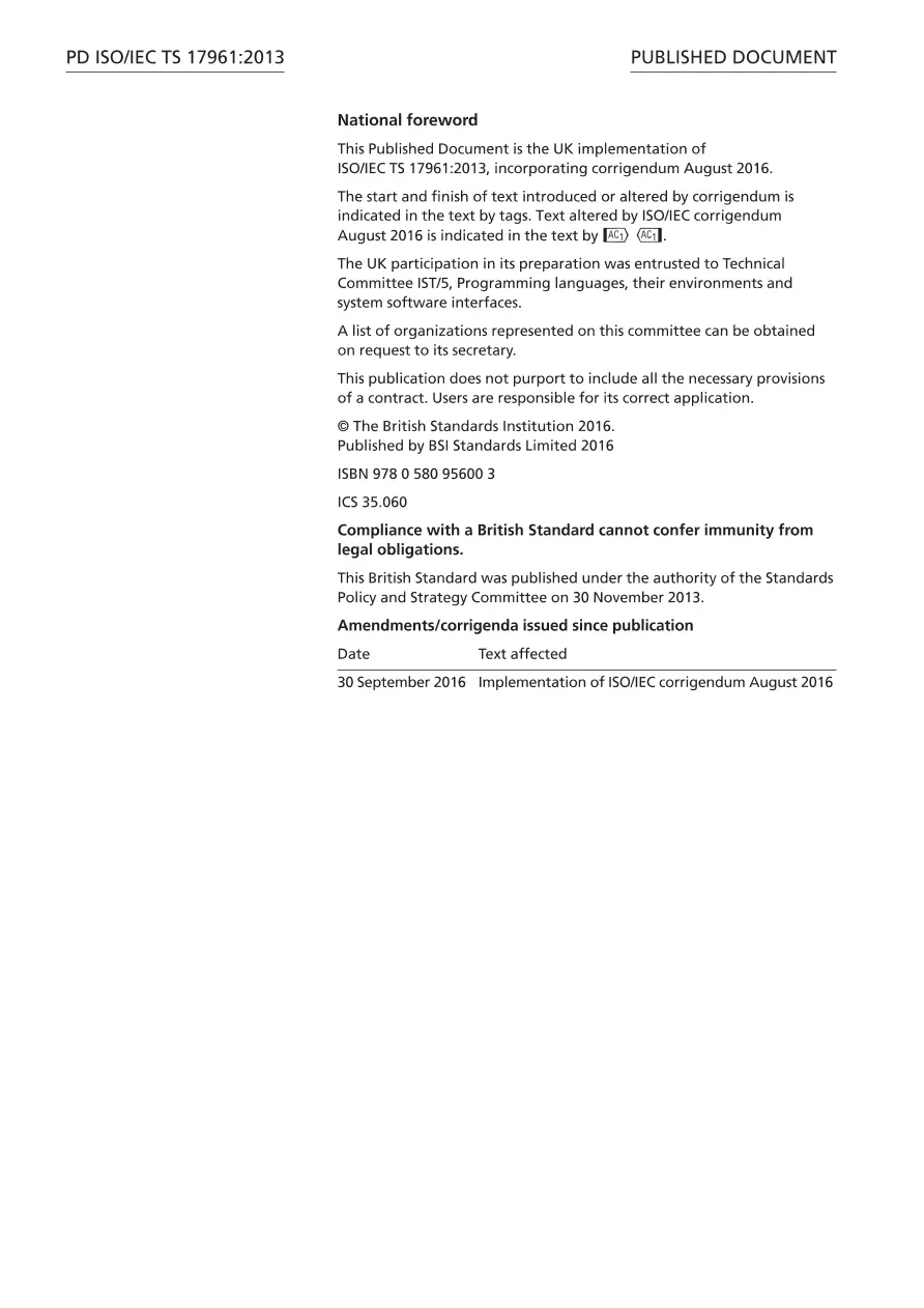 BS PD ISO/IEC TS 17961:2013 BS PD ISO/IEC TS 17961:2013