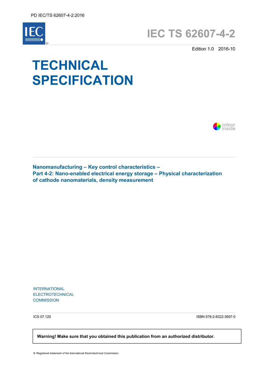 BS PD IEC/TS 62607-4-2:2016 BS PD IEC/TS 62607-4-2:2016