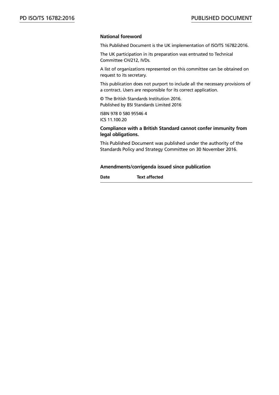 BS PD ISO/TS 16782:2016 BS PD ISO/TS 16782:2016