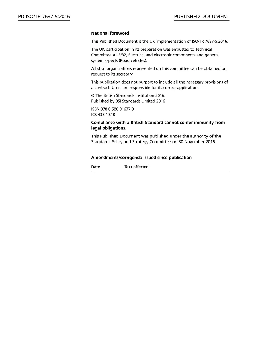 BS PD ISO/TR 7637-5:2016 BS PD ISO/TR 7637-5:2016