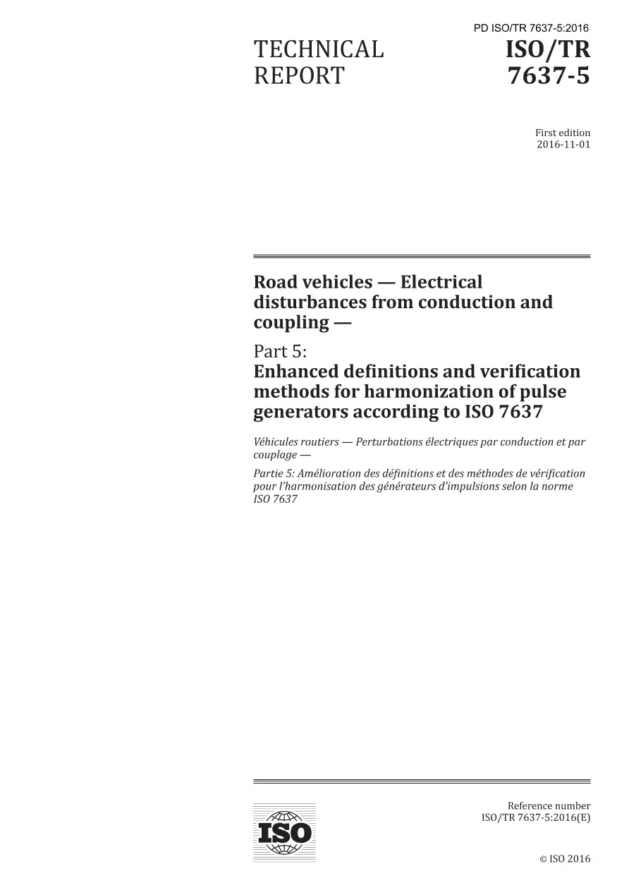 BS PD ISO/TR 7637-5:2016 BS PD ISO/TR 7637-5:2016