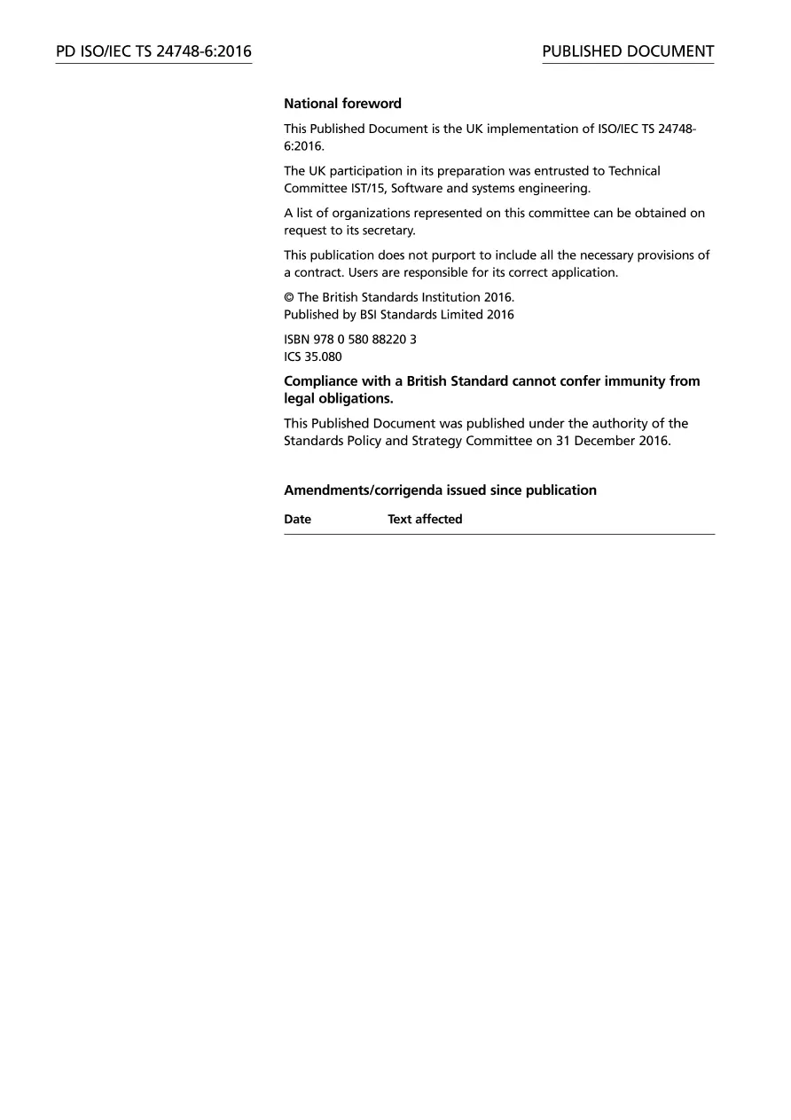 BS PD ISO/IEC TS 24748-6:2016 BS PD ISO/IEC TS 24748-6:2016