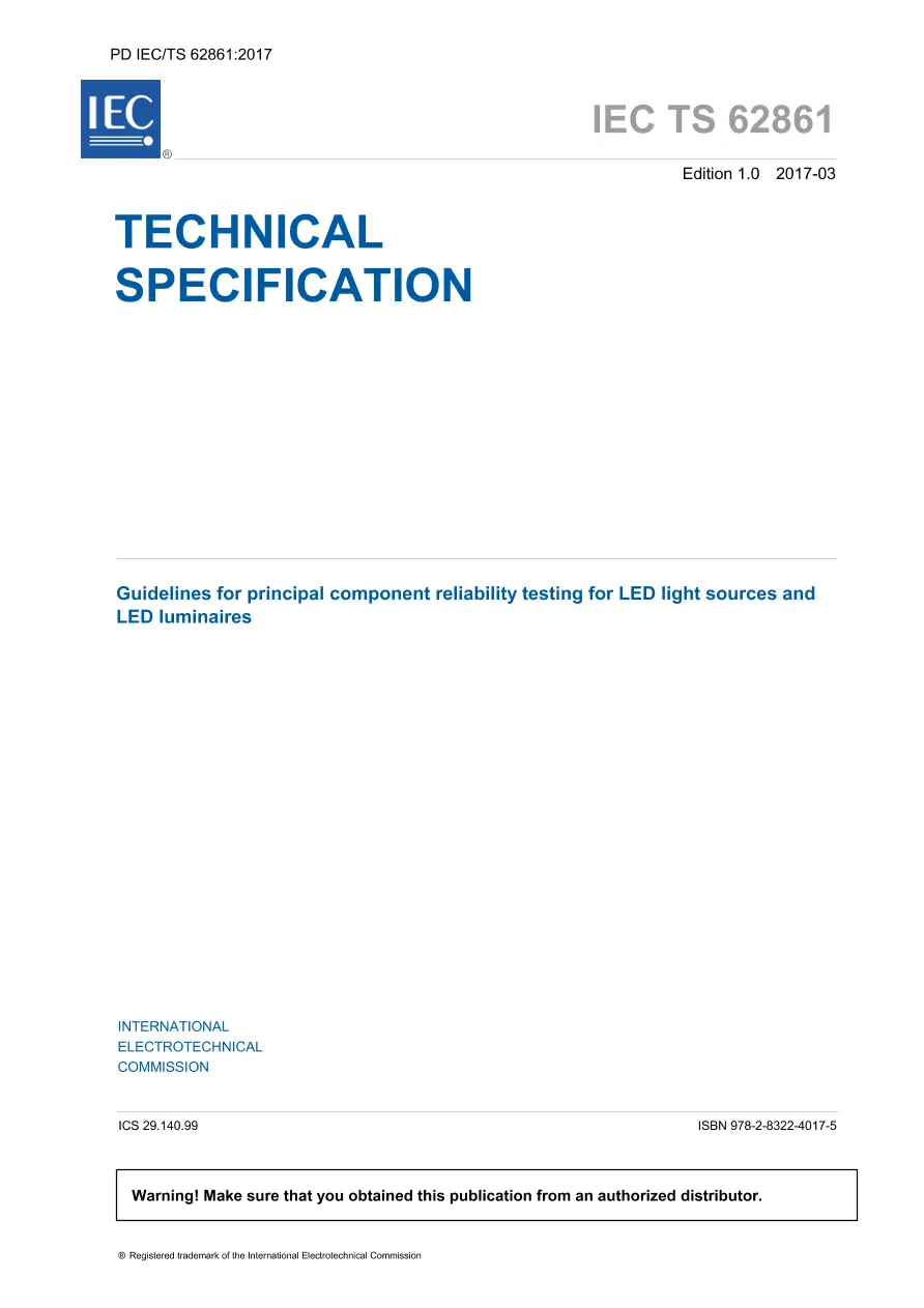 BS PD IEC/TS 62861:2017 BS PD IEC/TS 62861:2017