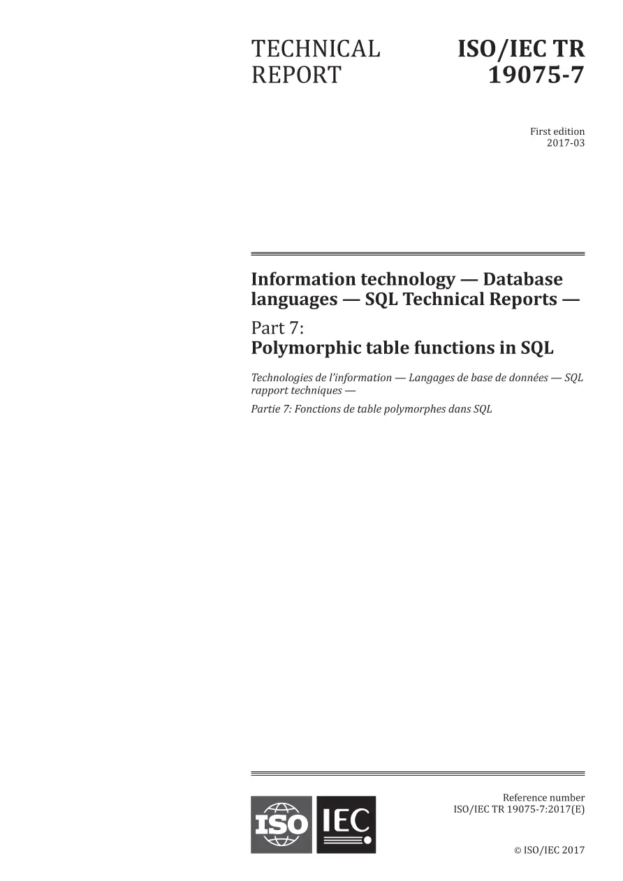 BS PD ISO/IEC TR 19075-7:2017 BS PD ISO/IEC TR 19075-7:2017