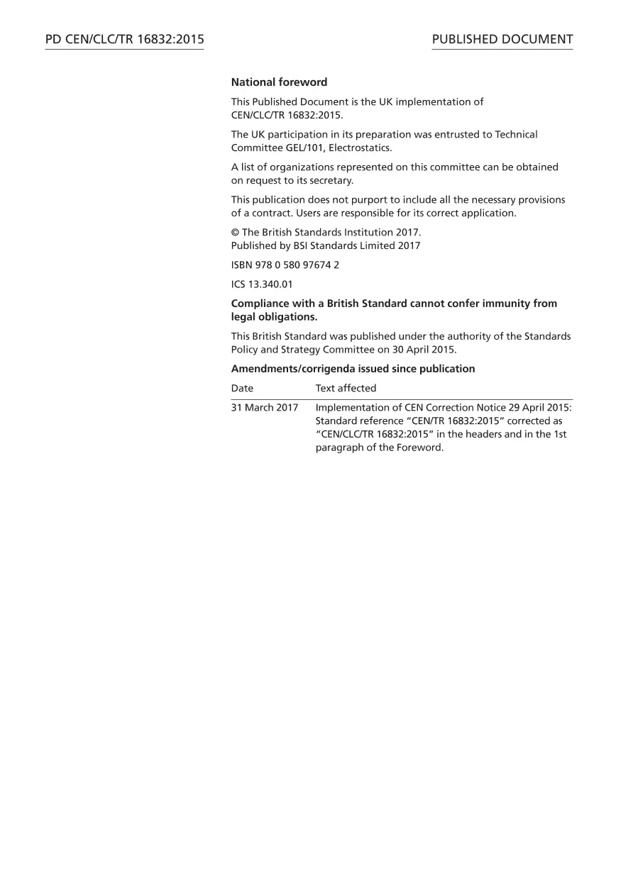 BS PD CEN/CLC/TR 16832:2015 BS PD CEN/CLC/TR 16832:2015