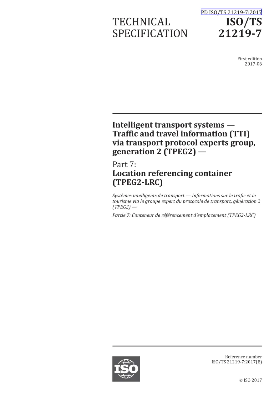 BS PD ISO/TS 21219-7:2017 BS PD ISO/TS 21219-7:2017