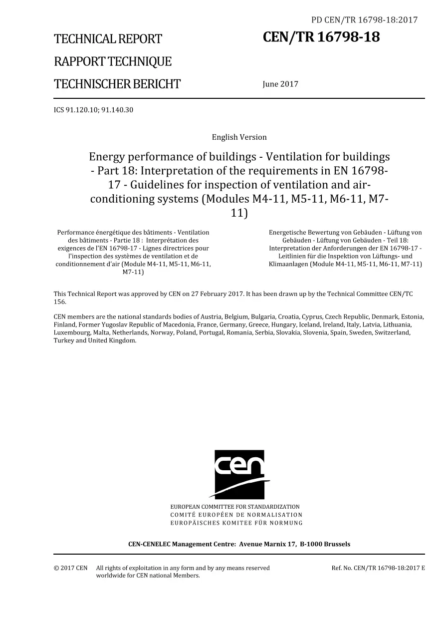 BS PD CEN/TR 16798-18:2017 BS PD CEN/TR 16798-18:2017