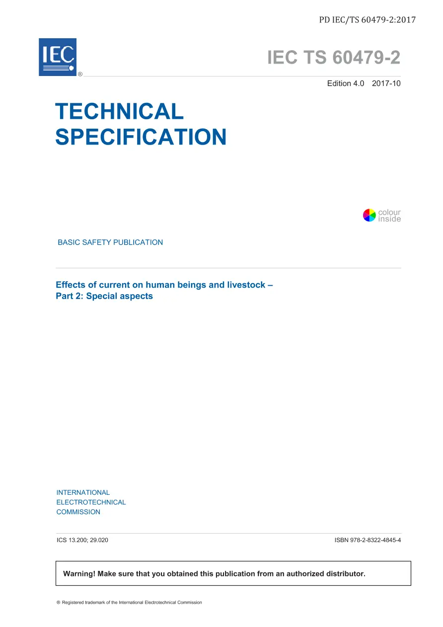 BS PD IEC/TS 60479-2:2017 BS PD IEC/TS 60479-2:2017