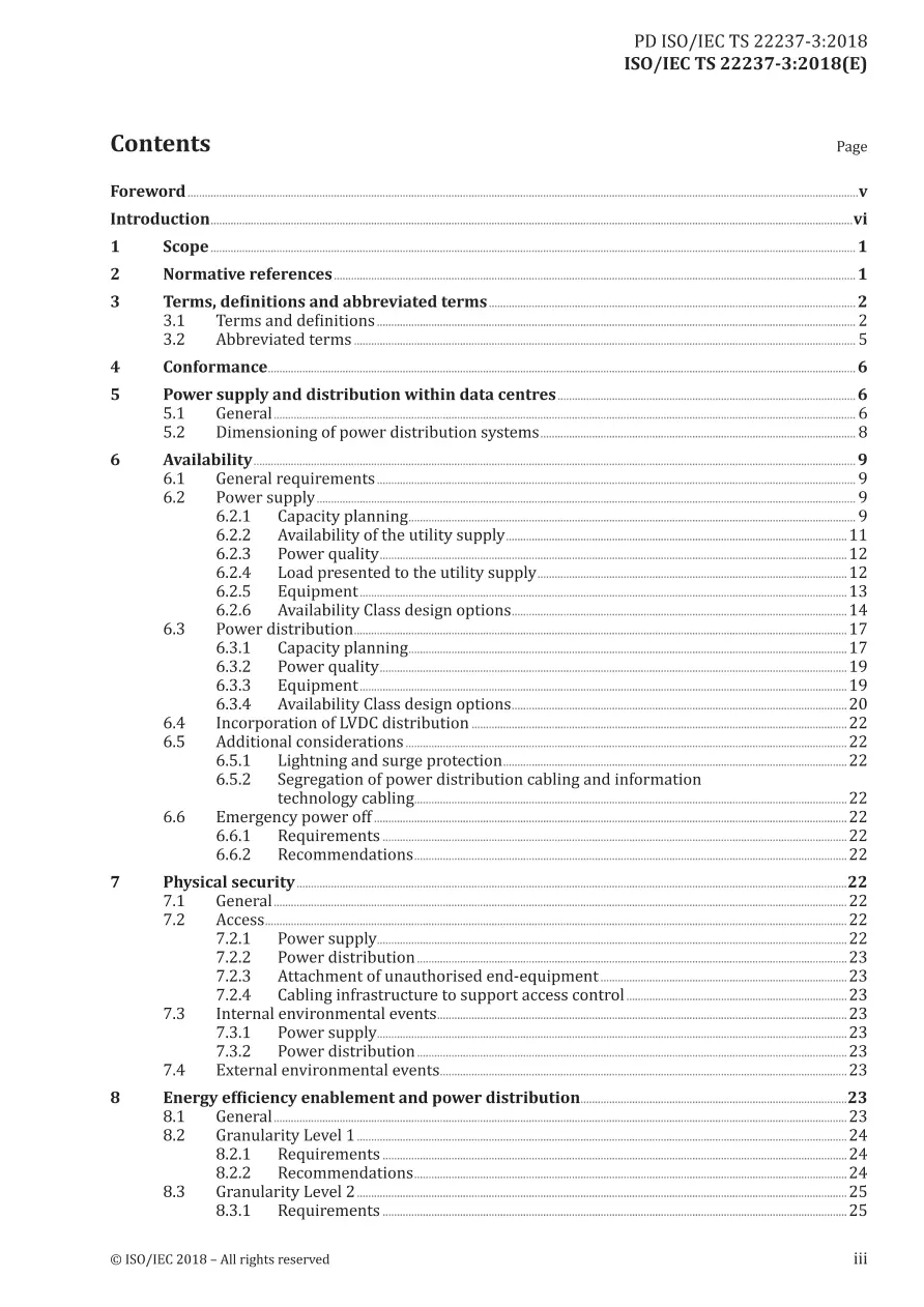 BS PD ISO/IEC TS 22237-3:2018 BS PD ISO/IEC TS 22237-3:2018