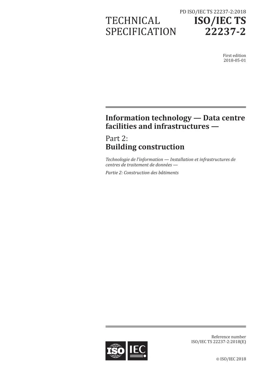 BS PD ISO/IEC TS 22237-2:2018 BS PD ISO/IEC TS 22237-2:2018