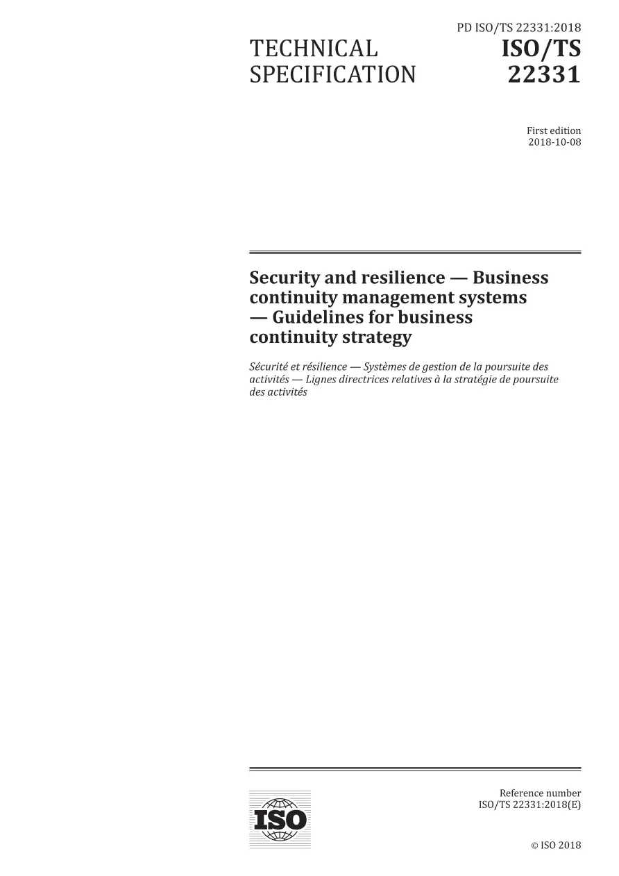 BS PD ISO/TS 22331:2018 BS PD ISO/TS 22331:2018