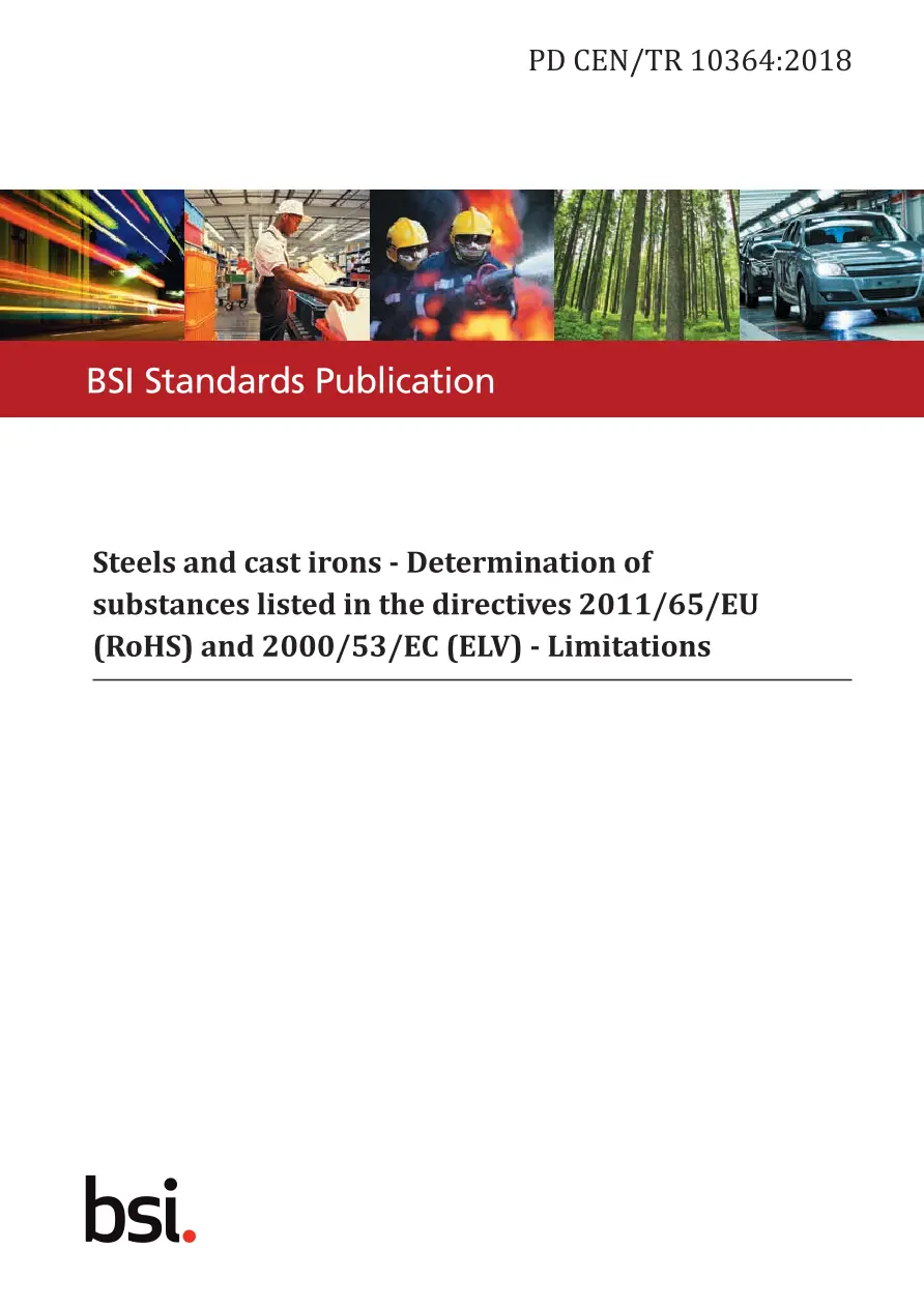 BS PD CEN/TR 10364:2018 BS PD CEN/TR 10364:2018