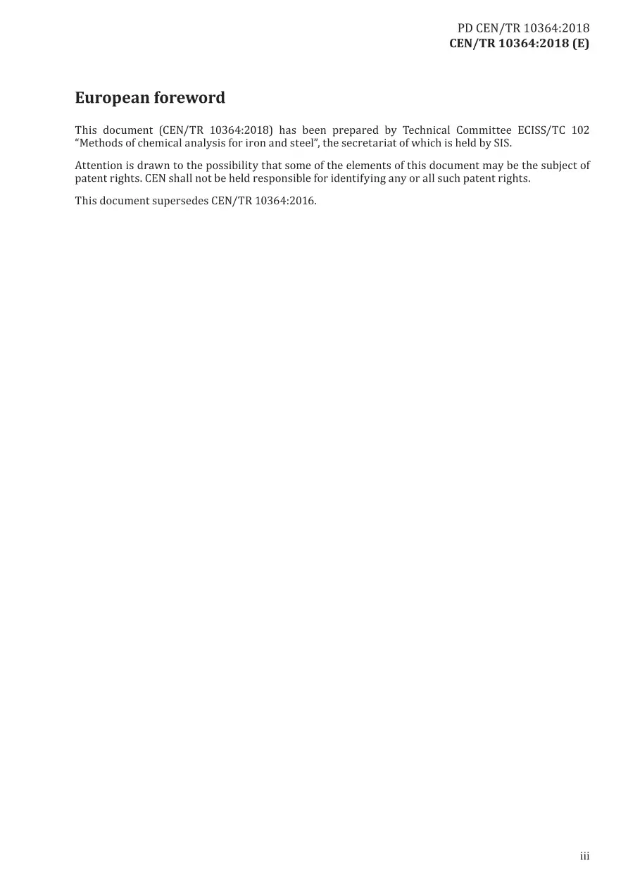 BS PD CEN/TR 10364:2018 BS PD CEN/TR 10364:2018