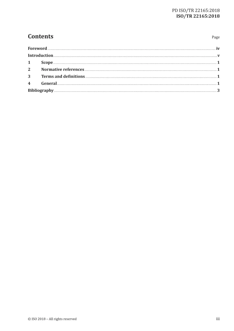 BS PD ISO/TR 22165:2018 BS PD ISO/TR 22165:2018