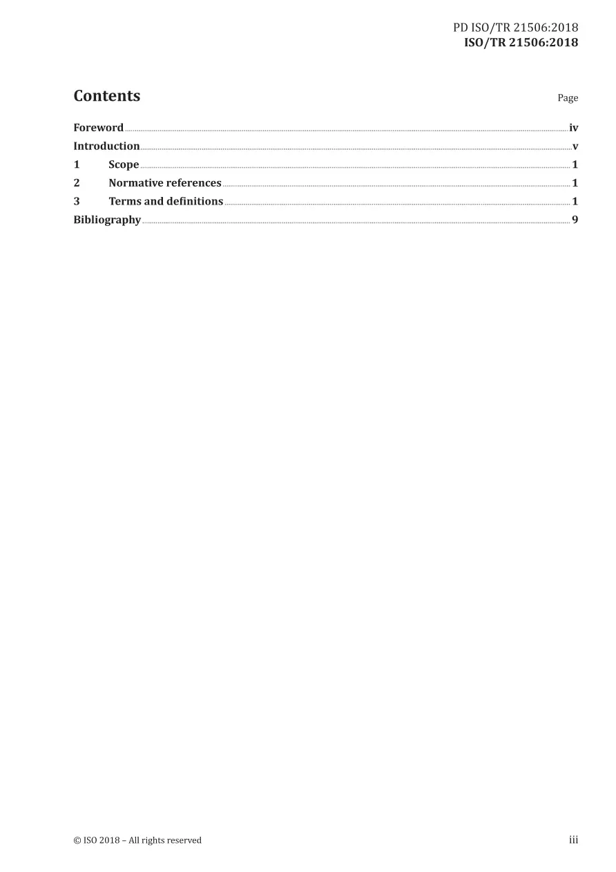 BS PD ISO/TR 21506:2018 BS PD ISO/TR 21506:2018