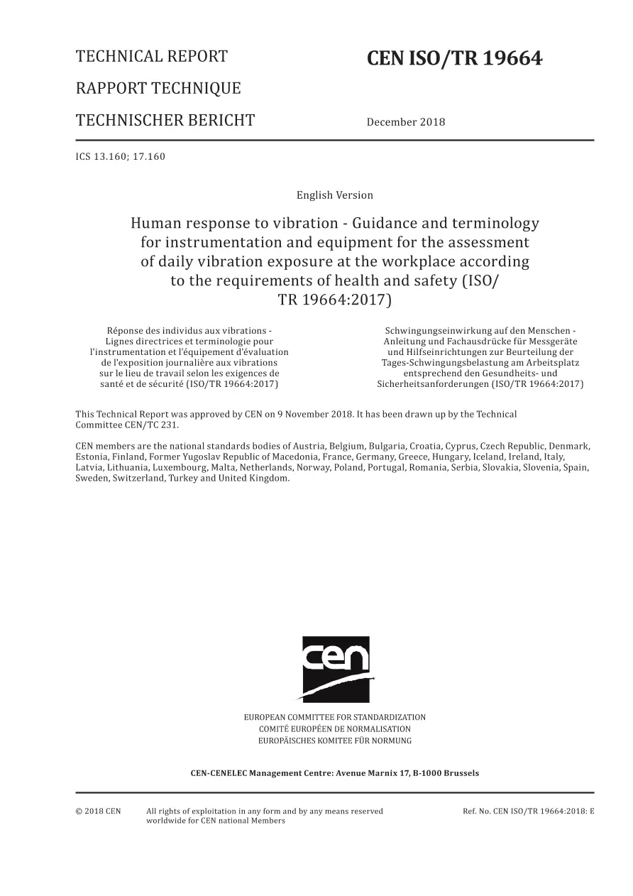 BS PD CEN ISO/TR 19664:2018 BS PD CEN ISO/TR 19664:2018