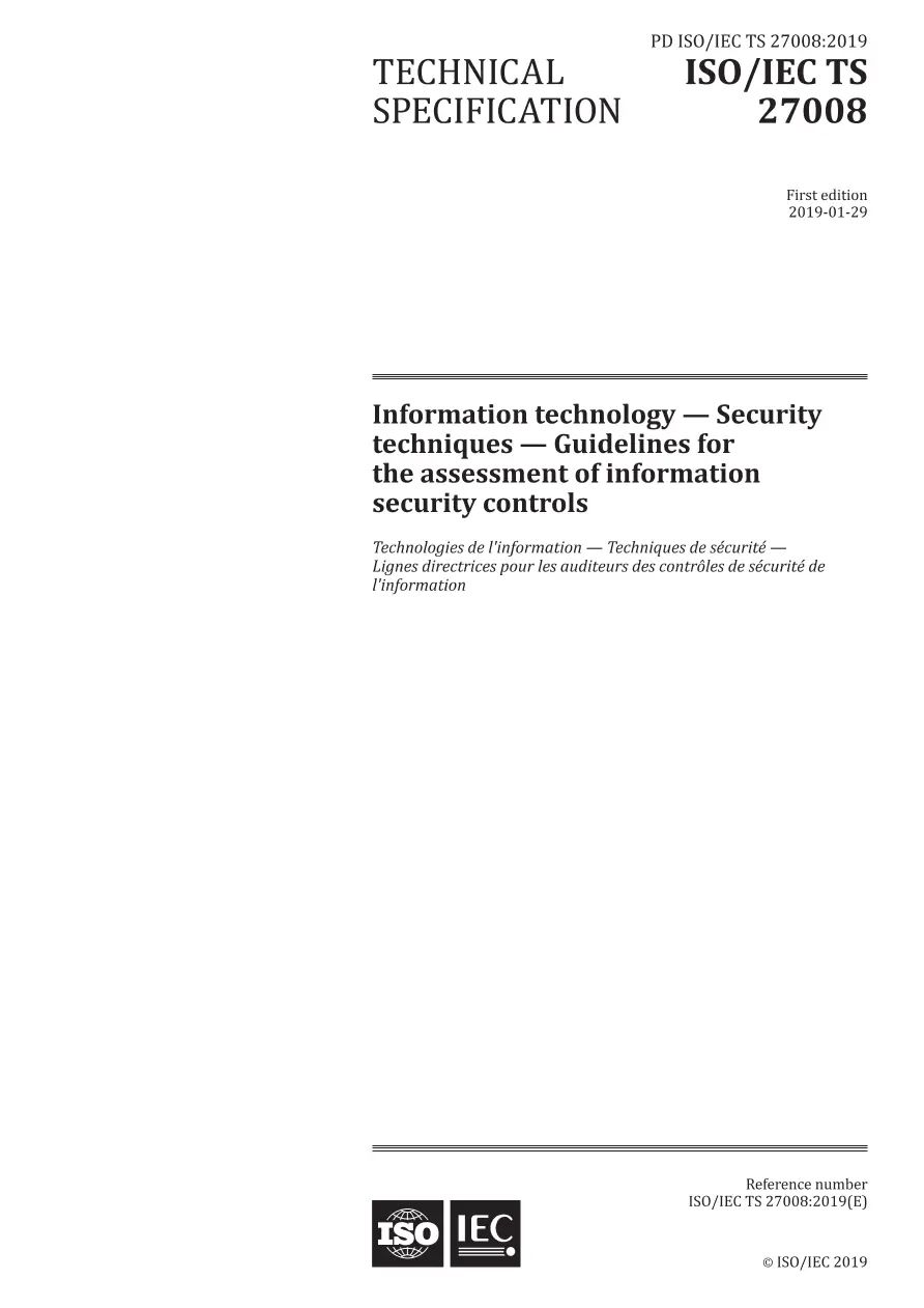 BS PD ISO/IEC TS 27008:2019 BS PD ISO/IEC TS 27008:2019