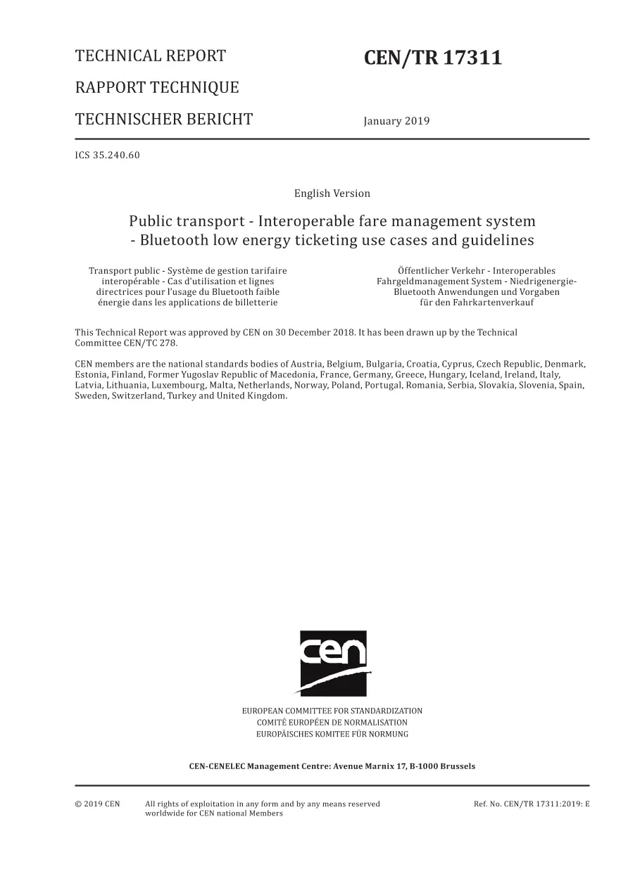 BS PD CEN/TR 17311:2019 BS PD CEN/TR 17311:2019