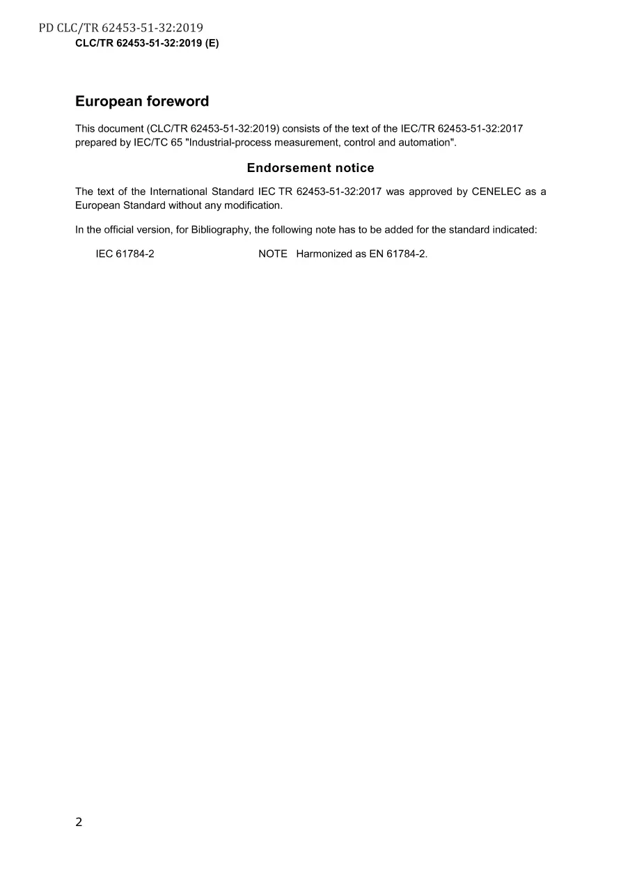 BS PD CLC/TR 62453-51-32:2019 BS PD CLC/TR 62453-51-32:2019